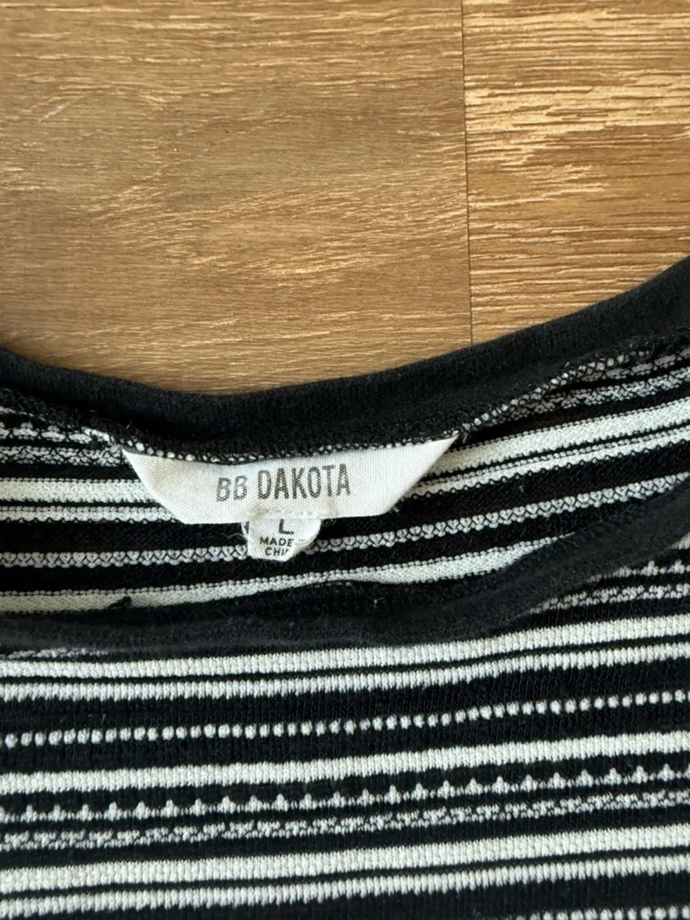 BB Dakota Black & White Striped Short Sleeve Tee